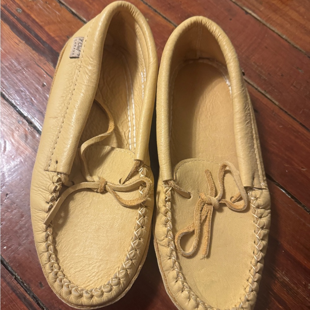 Yellow Leather Moccasins